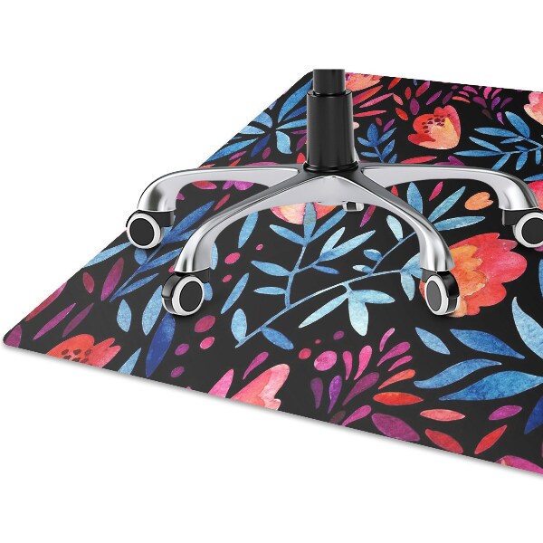 Desk chair mat floral pattern