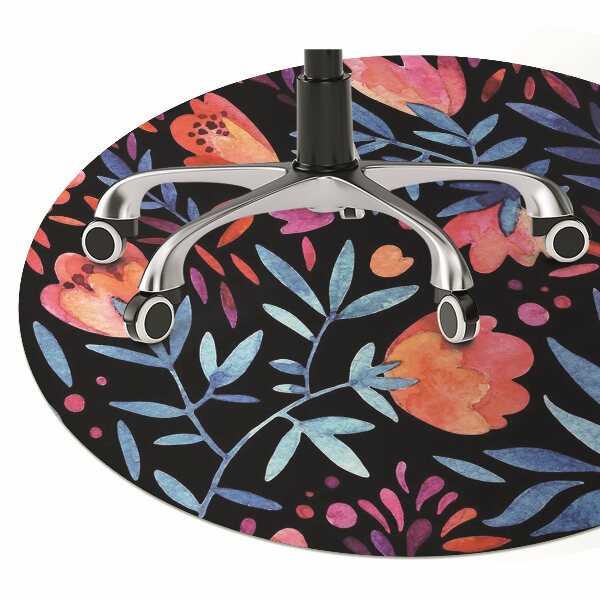 Desk chair mat floral pattern