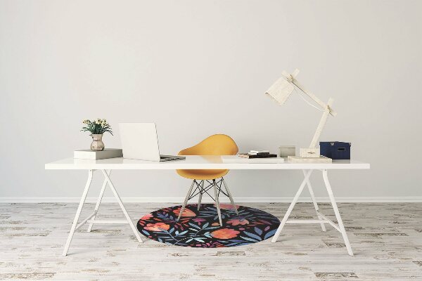Desk chair mat floral pattern