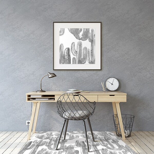 Chair mat floor panels protector painted cacti