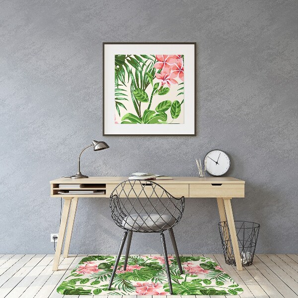 Desk chair mat flowers hawaii