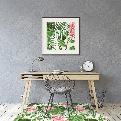 Desk chair mat flowers hawaii