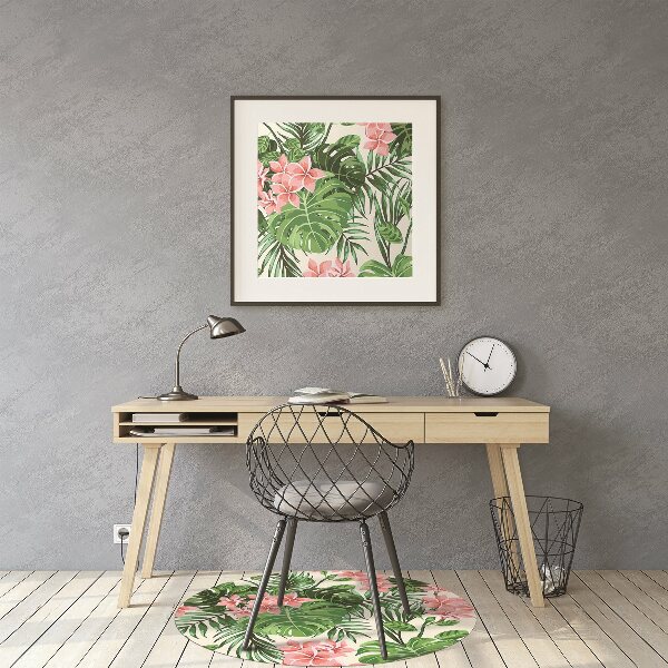 Desk chair mat flowers hawaii