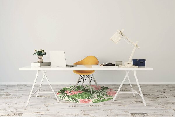 Desk chair mat flowers hawaii