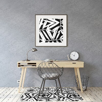 Office chair mat Black-and-white pattern