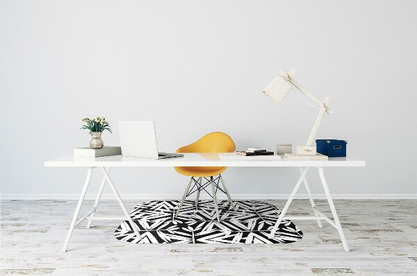 Office chair mat Black-and-white pattern