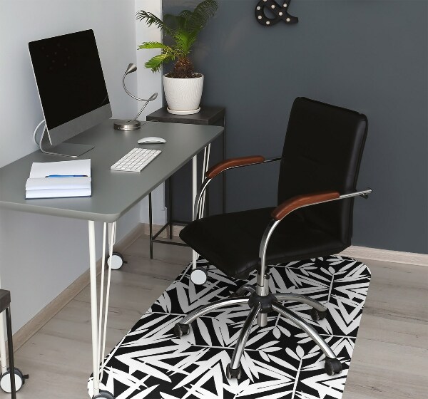 Office chair mat Black-and-white pattern
