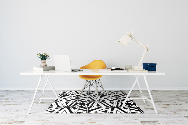 Office chair mat Black-and-white pattern