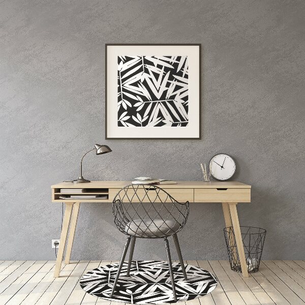 Office chair mat Black-and-white pattern