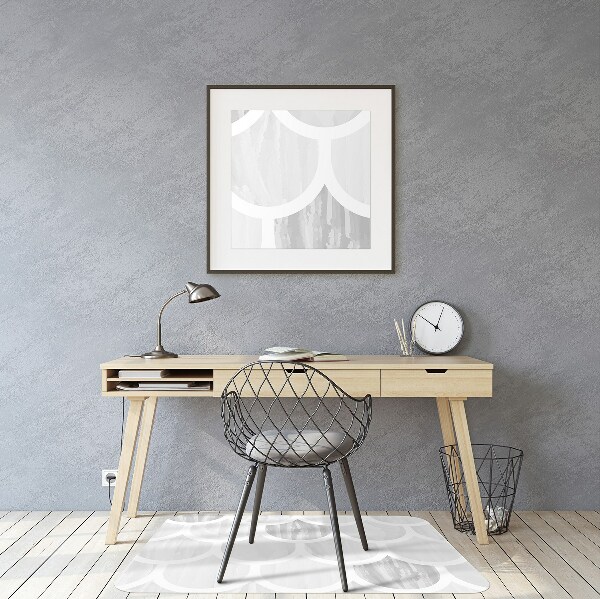 Desk chair mat scallops