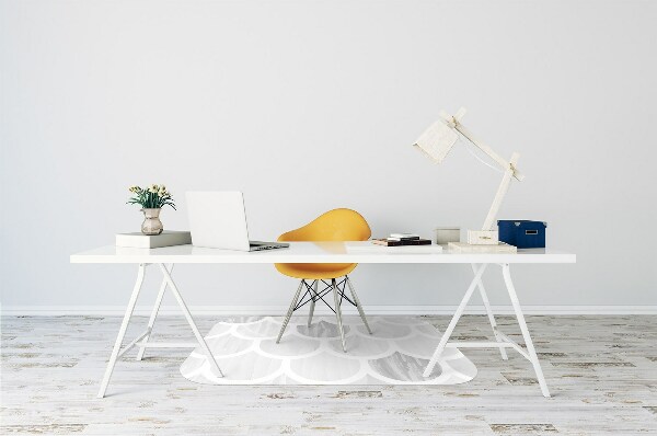 Desk chair mat scallops