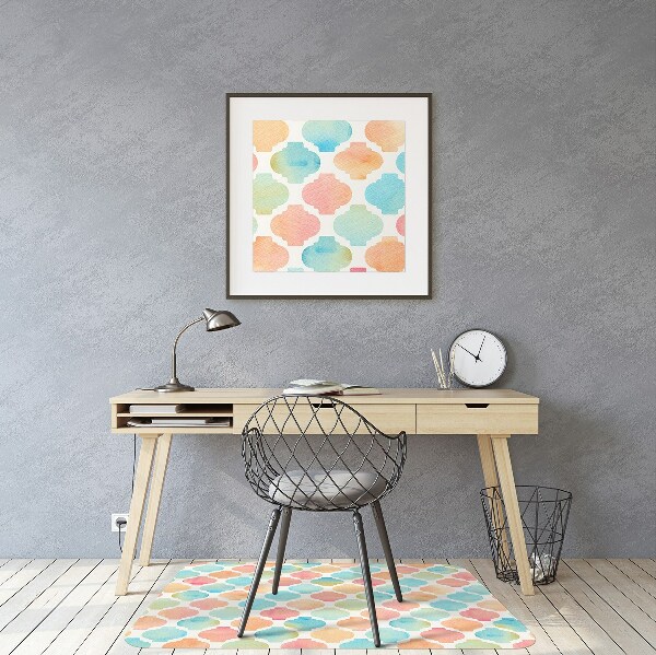 Desk chair mat colorful pattern