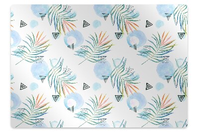 Office chair mat tropical pattern