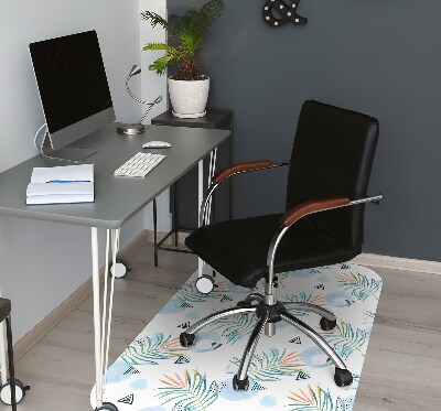 Office chair mat tropical pattern