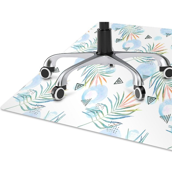 Office chair mat tropical pattern