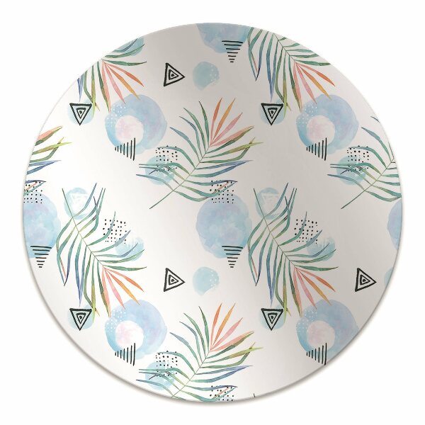 Office chair mat tropical pattern