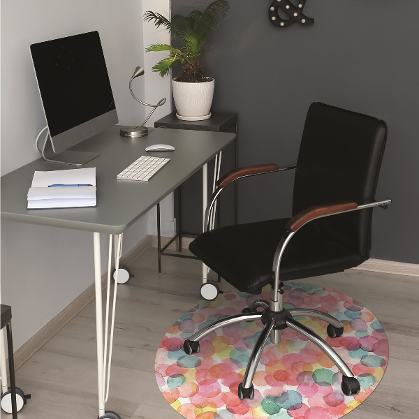 Chair mat floor panels protector colorful bubbles