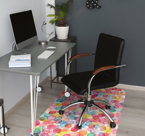Chair mat floor panels protector colorful bubbles