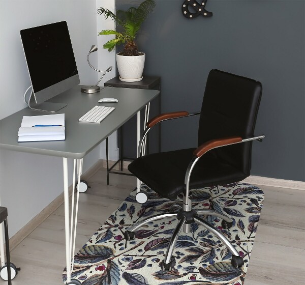 Office chair floor protector Vintage leaves