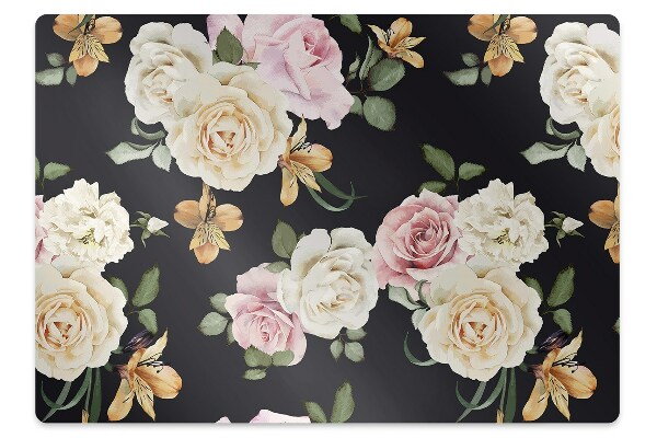 Computer chair mat Vintage roses