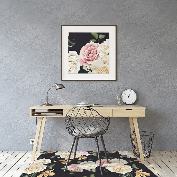 Computer chair mat Vintage roses