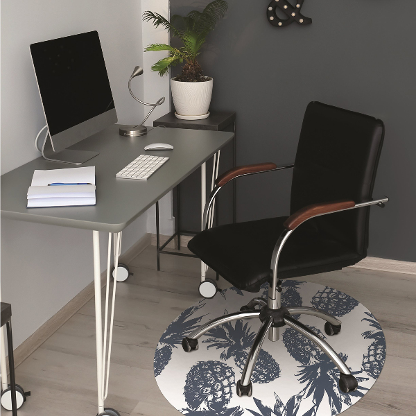 Desk chair mat gray pineapples