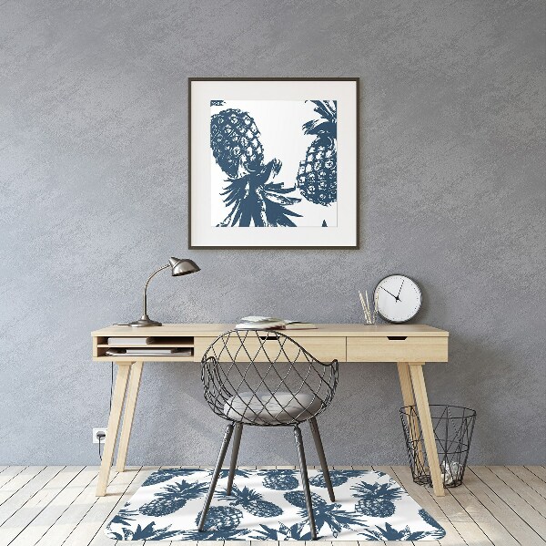 Desk chair mat gray pineapples