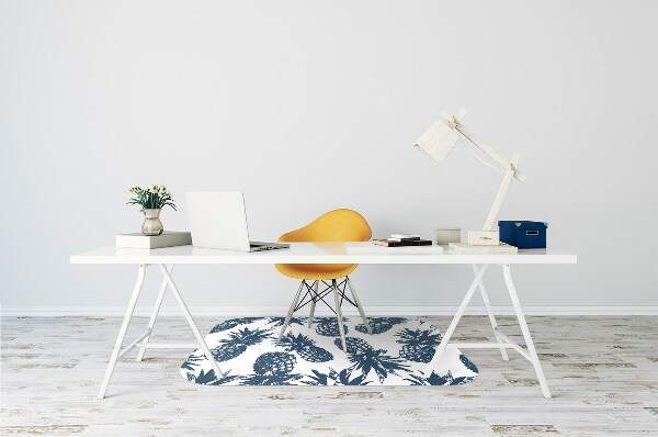 Desk chair mat gray pineapples