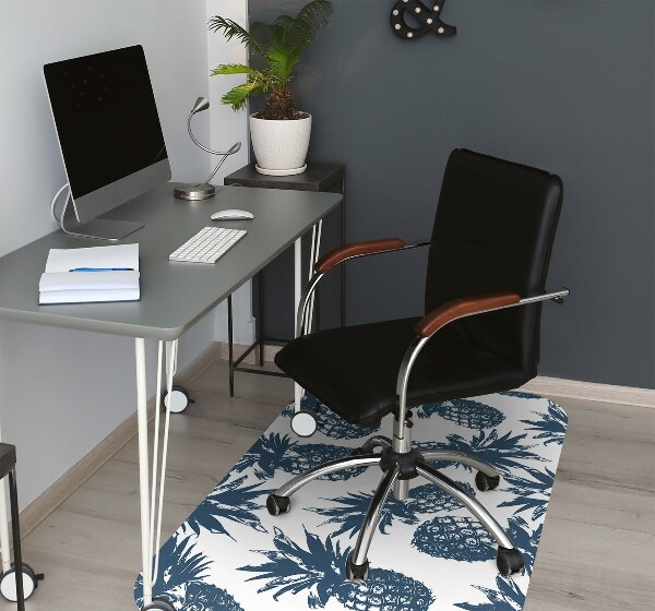 Desk chair mat gray pineapples
