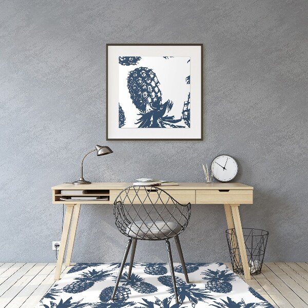 Desk chair mat gray pineapples