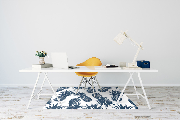 Desk chair mat gray pineapples