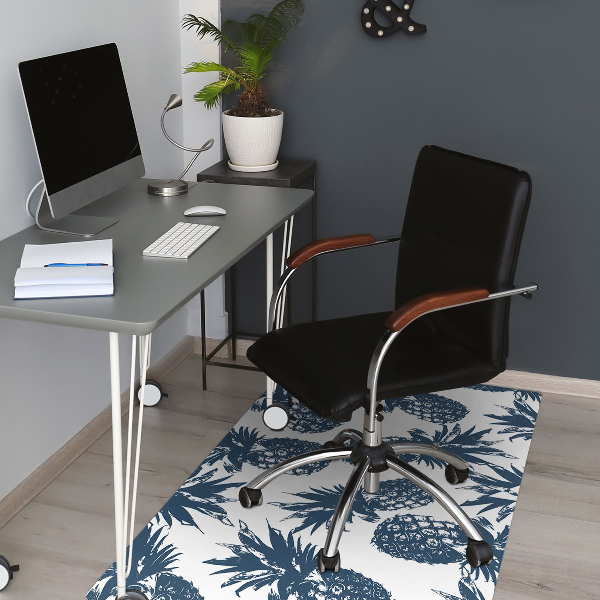 Desk chair mat gray pineapples