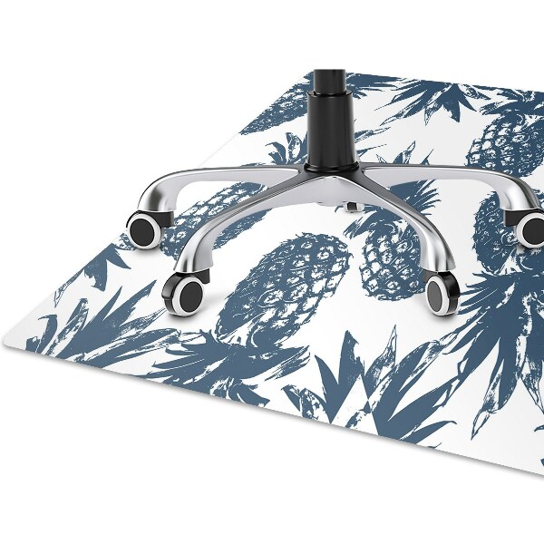 Desk chair mat gray pineapples
