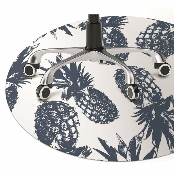 Desk chair mat gray pineapples