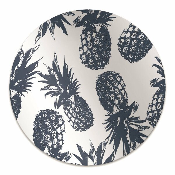 Desk chair mat gray pineapples