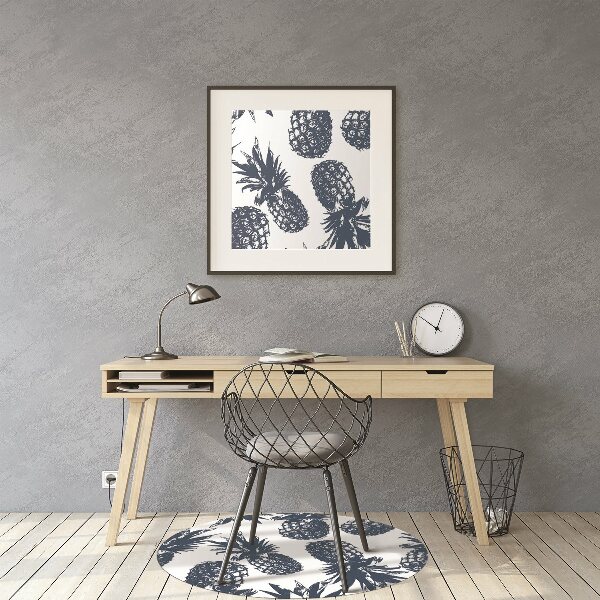 Desk chair mat gray pineapples