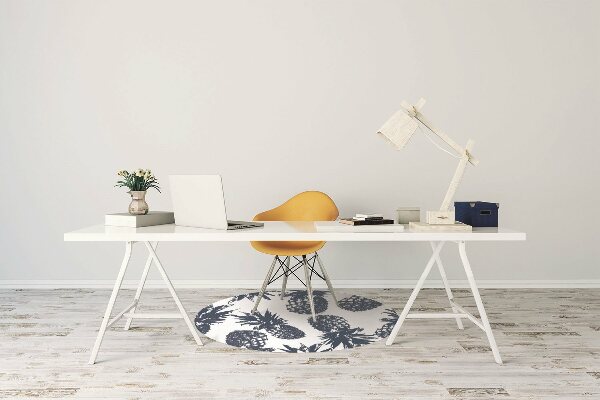 Desk chair mat gray pineapples