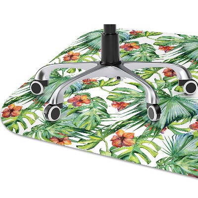 Chair mat floor panels protector Hawaiian leaves