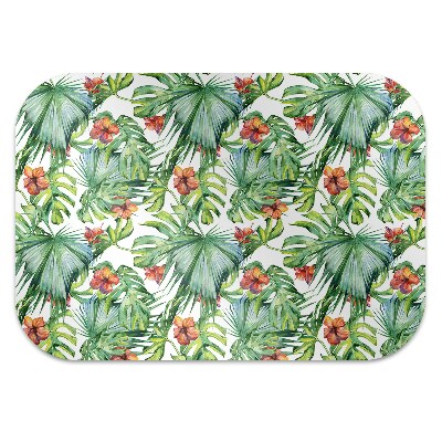 Chair mat floor panels protector Hawaiian leaves