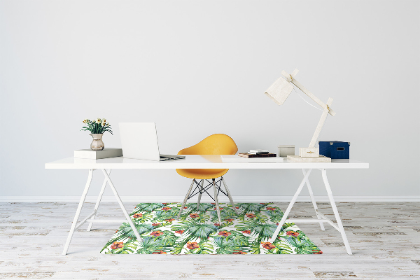 Chair mat floor panels protector Hawaiian leaves