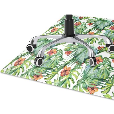 Chair mat floor panels protector Hawaiian leaves