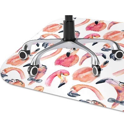 Chair mat floor panels protector crazy Flamingos