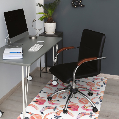 Chair mat floor panels protector crazy Flamingos