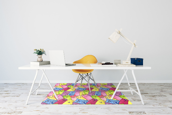 Office chair mat happy cats