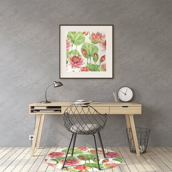 Office chair mat The leaves of lotus flowers