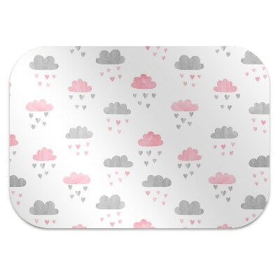 Desk chair floor protector Minimalist clouds