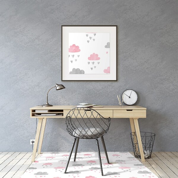 Desk chair floor protector Minimalist clouds
