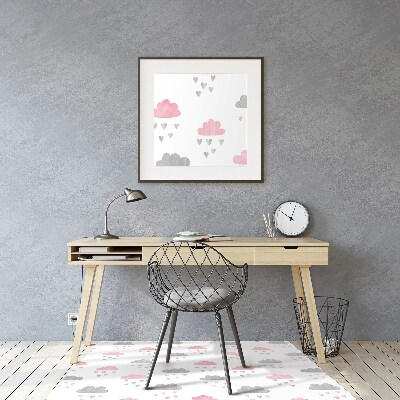 Desk chair floor protector Minimalist clouds