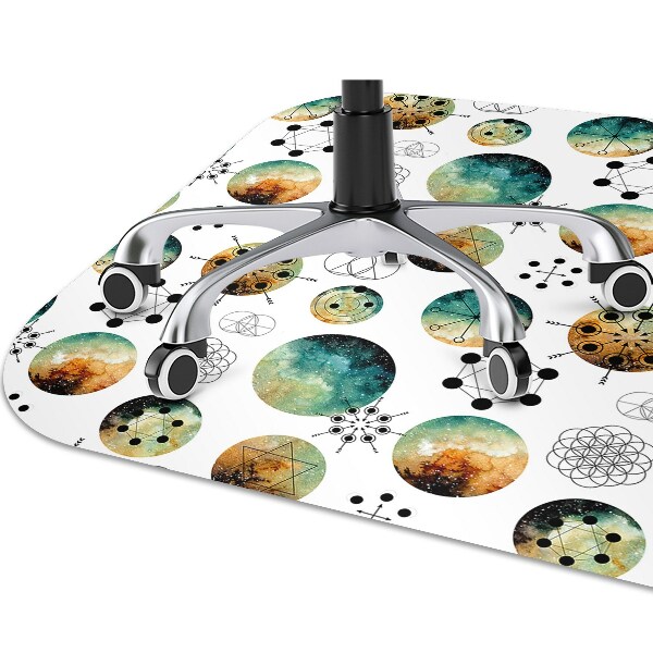 Chair mat floor panels protector galactic pattern
