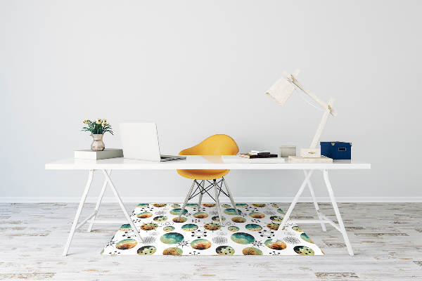Chair mat floor panels protector galactic pattern